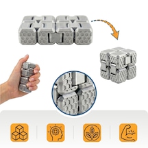 Fidget Cube Stres Küpü - Silver - 6 Fonksiyonlu Odaklanma Ve Zihin Egzersizi