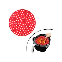 Buğz Siyah Isıya Dayanıklı Yıkanılabilir Silikon Fırın Ve Airfryer Yuvarlak Model Pişirme Matı 20 Cm