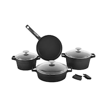 Pierre Cardin Ultra Graniks Siyah 7 Parça Tencere Seti Siyah