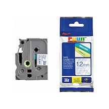 Puun Brother P-Touch TZE-133 12MM x 8m Şeffaf Üzerine Mavi Uyumlu