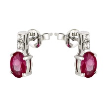 1,69 Ct Pırlantalı Yakut Küpe