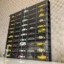 Pleksi Kapaklı 1/64 Ölçek 50araç Hotwheels Matchbox Metal Araç Uyumlu Model Oyuncak Araba Rafı Diğer