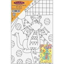 DKT059 desenli tuval kompozit boyama 20x30 cm