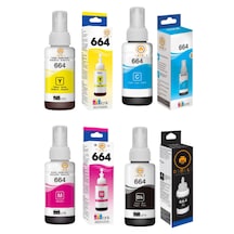 Drl Premium T664 %100 Uyumlu 4'lü Set Uyumlu Mürekkep Siyah-mavi-kırmızı-sarı