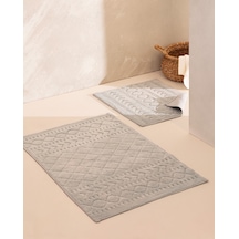 Madame Coco Panier 2'li Banyo Paspası - Gri - 60x100 Cm Bapa0000000009