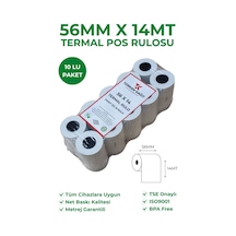 56x14 Termal Rulo Yazarkasa Pos Rulosu 5 Paket 50 Adet Tse Belgeli Bpa Free