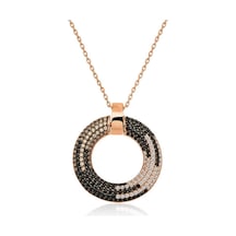 Kenpazar 925 Ayar Gümüş Rose Halka Kadın Gümüş Kolye Çok Renkli