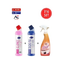 Clonet Temizlik Paketi Mutfak + Banyo + Tuvalet Temizleyici 3 x 750 ML