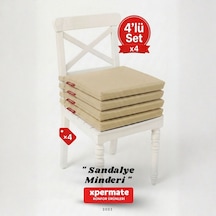 Xpermate 4'lü Sandalye Minderi Su İtici Kumaş 40 x 40 CM Bej