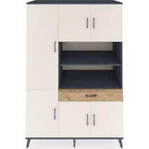 Kronos Dolap 10 Raflı Tek Çekmeceli 6 Kapaklı 132x59x195 Antrasit-aytaşı/çam Aytası/atlas Çam