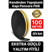 Kalın Kauçuk 2x50 100 Mt Ekstra Uzun Siyah Kapı Pencere Fitili Soğuk Koruyucu Geçirmez İzolasyon Diğer