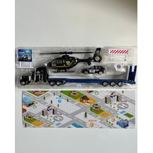 Oyuncak Helikopter Tır Ve Araba Seti Siyah 33 Cm Tır 20 Cm Helikopter 8 Cm Araba Ve Aksesuarla