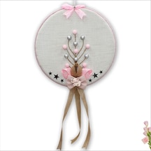 Süslebabypartystore Fil Temalı Ahşap Pano 35Cm Kapı Süsü - Pembe