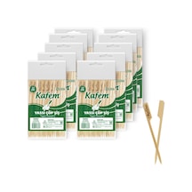 Kafem Yassı Çöp Şiş - Sunum Kürdanı 12 CM 50 Li x 10 Paket