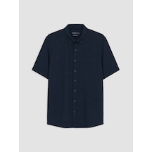 Lcwaıkıkı Classic Lacivert Regular Fit Armürlü Erkek Gömlek