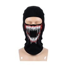 Unisex Canavar Diş Baskılı Balaklava 1 Adet Tek Beden Viskoz Kask İçi Motosiklet Maskesi Renk: Siyah, Beden: Standart S