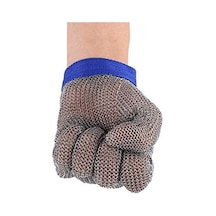 Mavi 1 Adet Paslanmaz Çelik Eldiven Kesime Dayanıklı Eldiven Sınıf 5 Anti-cut Kesim El Koruma Emek Bahçe Tel Metal Örgü Kasap - Xl