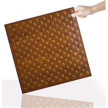 3 Boyutlu Duvar Paneli Kabartmalı Puantiye Desen Pvc 41x41 Cm/ 6 Adet /1 M² Altın Meşe