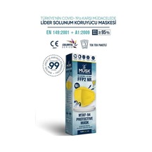Musk Kf94 Kore Tipi Ffp2 Maske Sarı Renk 10 Adet