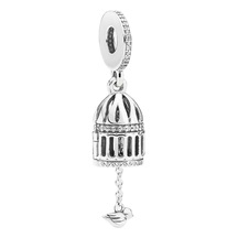Nur Silver Kuş Kafesi Gümüş Charm Nur-bl01209