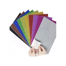 Simli Yapışkanlı Eva 25x35 Cm 10 Renk 1 Paket Yapışkanlı Eva Süngeri 10'lu Okul Kreş Anasınıfı Elişi Etkinli
