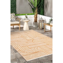 Revna Sarı Bej Kum Beji Yıkanabilir Halı Kaymaz Taban Pamuk Dokuma Salon Mutfak Koridor Halısı Sarı