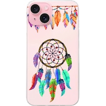 Printify Apple Uyumlu iPhone 15 Plus İle 1mm Slim Fit Devil Eye 6 Baskılı Şeffaf Kılıf 0166f