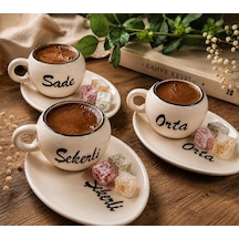 Kahve Fincan Takımı 3'lü Çok Renkli