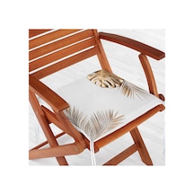 Realhomes Altın Renkli 3d Palmiye Yaprakları Modern Fermuarlı Sandalye Minderi