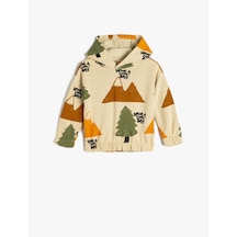Koton Doğa Temalı Bebek Kapşonlu Sweatshirt Gri Desenli 5wmb10020tk Gri
