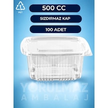 500 Gr Kapaklı Sızdırmaz Kullan-at Plastik Kase Paket Servis & Buzdolabı İçin 100 ' Lü