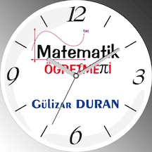 Kişiye Özel Matematik Öğretmeni Şekil Çap 30cm Sessiz Akar Bombeli Gerçek Cam Duvar Saati Çok Renkli