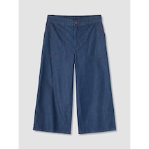 Lcw Grace Siyah Regular Fit Geniş Paça Kadın Jean Kapri