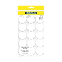 Cateksss Pacific Yuvarlak Yapışkanlı Sandalye Koltuk Mobilya Ayak Keçesi Felt 35 Mm Beyaz - 46 Lı Paket