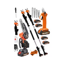 Dragro Alman DRG-598 VF 20 AH 2'li Set 4 Akülü Çift Teleskop Şarjlı Ağaç Dal Kesme Budama Makinesi