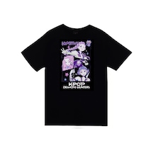 K-pop Demon Hunters Baskılı Unisex %100 Pamuk Siyah T-shirt SIYAH