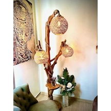 ArtAğaçTasarım Ağaç Lambader Doğal Ahşap Bodrum Serisi Min. 180 Cm