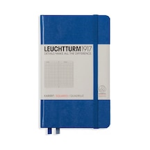 Leuchtturm1917 Not Defteri Cep Boy A6 , Sert Kapak, 187 Numaralandırılmış Sayfa, Kareli, Kraliyet Mavi
