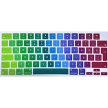 Arabulalaca Apple Uyumlu MacBook Pro 14.2 A2779 Türkçe Q Silikon Klavye Renkli