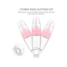 Flybuy Vkemall Bebek Besleme Kaşığı - Silikon Emzikli Yemek Dağıtıcı, Seyahat & Günlük Kullanım İçin Mavi/pembe/sarı/ Sarı