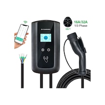 Ev Charger Mode 3 Duvar Tipi 3 Fazlı 32a 22 Kw Elektrikli Araç Şarj İstasyonu 5 Metre Kablo