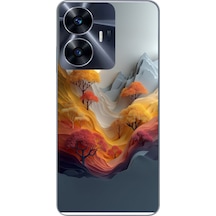 Realme C55 Uyumlu Renk Dalgalı Manzara Baskılı Silikon Kılıf Renkli