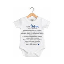 Babylimon İlk Babalar Günün Kutlu Olsun Babacığım Yazılı Kısa Kol Bebek Body Beyaz - 936542405 Beyaz