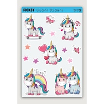 Unicorn Tek Boynuzlu At Sticker Seti - 13 Adet Etiket Çıkartma Diğer