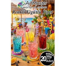 Figürlü Pipet 20 Adet Sevimli Renkli Kıvrımlı Pipet 26 Cm Ev Dekoratif Kokteyl Yıkanabilir Emoji Çocuklar İçin