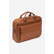 Mussen Laptop Bölmeli Evrak Çantası 16"-17" İnç / Omuz Çantası Şık Ve Fonksiyonel Tasarım Naturel Taba