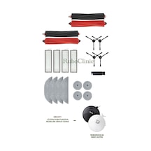 Roborock S8 Maxv Ultra Uyumlu Fırça Hepa Filtre Mop,kenar Mop Seti-21 Parça