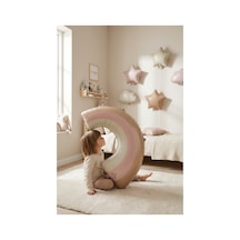 Pembe Gökkuşağı Retro Folyo Balon Doğum Günü Baby Shower Rainbow Temalı Konsept Parti Süsleme Vintage Dekorasyon Balonu Çok Renkli