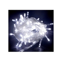 10m 100 Led Boncuk Lamba Beyaz Işık Şeffaf Kablo 10 Parça Siyah