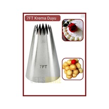 7ft Krema Duyu Büyük Boy Pasta Duyu Paslanmaz Çelik 35x18x50 Mm Metalik Gri